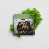 Carte Postale Noël 1 photo sauge vert moderne typographie