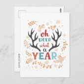 Carte Postale Noël 2020 Oh Deer Quel An De Pandémie (Devant / Derrière)