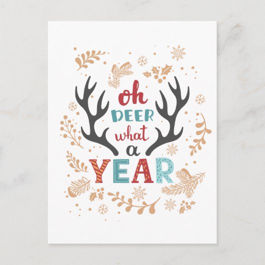 Carte Postale Noël 2020 Oh Deer Quel An De Pandémie (Devant)