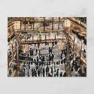 Carte Postale Noël à l'Arcade de Willowcatdesigns