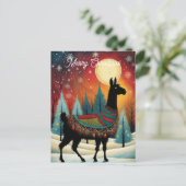 Carte Postale Noël à Llama Pine Tree (Debout devant)