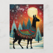 Carte Postale Noël à Llama Pine Tree (Devant)