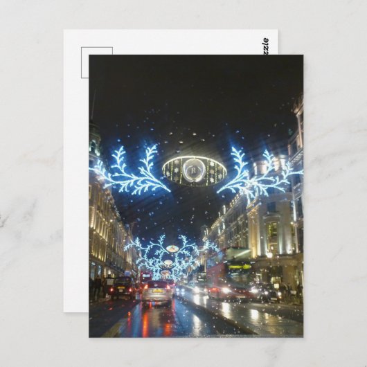 Carte Postale Noël à Regent Street, Londres (Devant / Derrière)