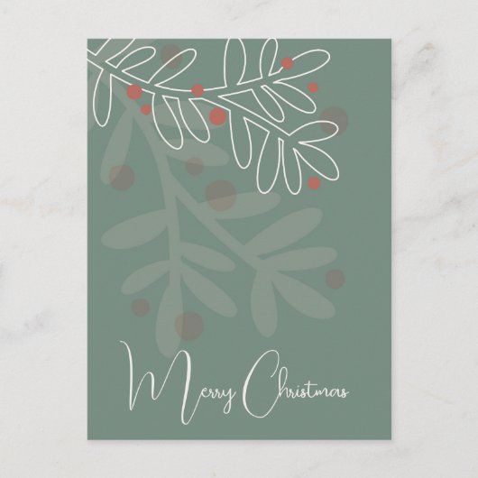 Carte Postale Noël abstrait floral simple gui (Devant)