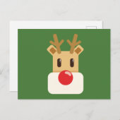 Carte Postale Noël adorable de dessin de rennes (Devant / Derrière)