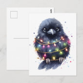 Carte Postale Noël adorable du Corbeau (Devant / Derrière)