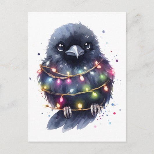 Carte Postale Noël adorable du Corbeau (Devant)
