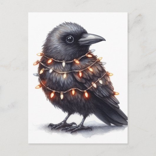 Carte Postale Noël adorable du Corbeau (Devant)