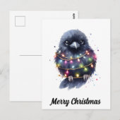 Carte Postale Noël adorable du Corbeau (Devant / Derrière)