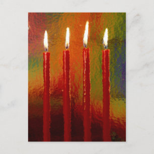 Carte Postale Noël, Advent, des bougies rouges brûlantes.