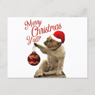 Carte Postale Noël américain de Bulldog