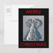 Carte postale Noël Ange Neige (Devant / Derrière)