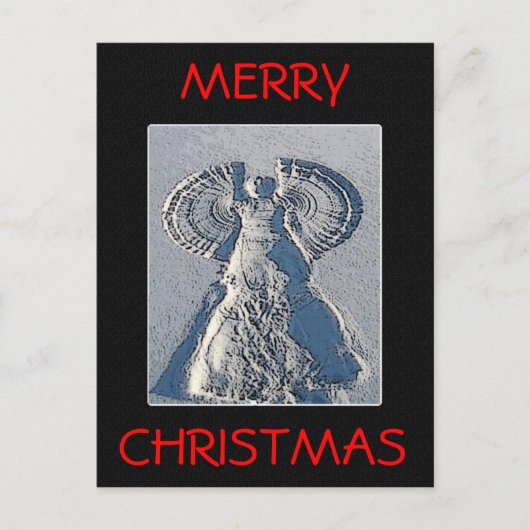 Carte postale Noël Ange Neige (Devant)