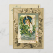 Carte Postale Noël Angel Reproduction Vintage (Devant / Derrière)