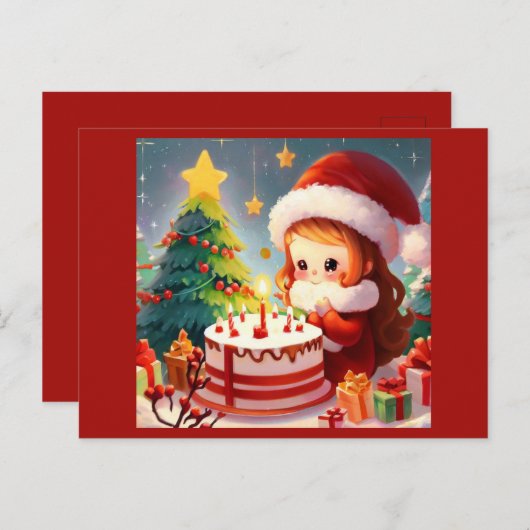 Carte Postale Noël Anniversaire 1 (Devant / Derrière)