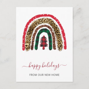 Carte Postale Noël Arbre arc-en-ciel Weve Déménagement vacances