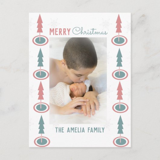 Carte Postale Noël Arbre Frontière (Devant)