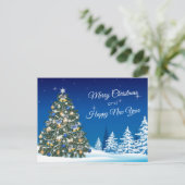 Carte Postale Noël Arbre neige Joyeux Noël Affaires (Debout devant)