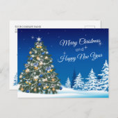 Carte Postale Noël Arbre neige Joyeux Noël Affaires (Devant / Derrière)