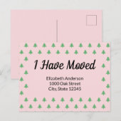 Carte Postale Noël Arbre rose Faire-part de déménagement (Devant / Derrière)