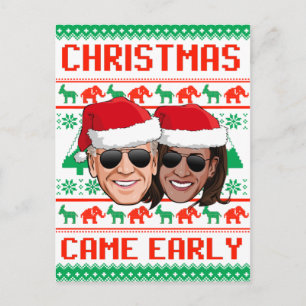 Carte Postale NOËL ARRIVE TÔT - Biden Harris 2020
