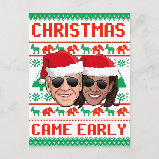 Carte Postale NOËL ARRIVE TÔT - Biden Harris 2020 (Devant)