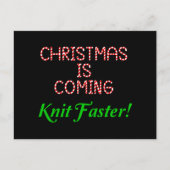 Carte Postale Noël arrive, tricotez plus vite ! (Devant)