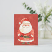 Carte Postale Noël au Père Noël rouge (Debout devant)
