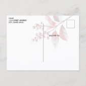 Carte Postale Noël aux feuilles rouges enneigées (Dos)