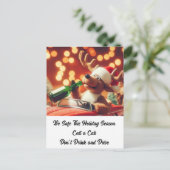 Carte Postale Noël aux rennes ivres Ne buvez pas et ne conduisez (Debout devant)