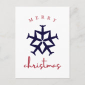 Carte Postale Noël Avion Snowflake Simpl Drôle Aviation (Devant)