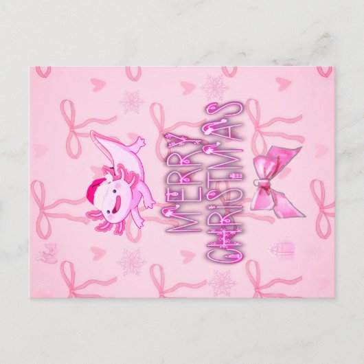 Carte Postale Noël Axolotl (Devant)