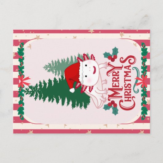Carte Postale Noël axolotl (Devant)