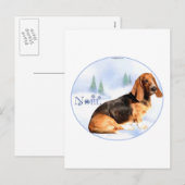 Carte postale Noel Basset Hound (Devant / Derrière)