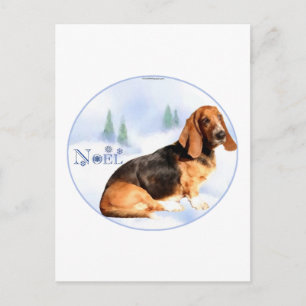 Carte postale Noel Basset Hound