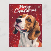 Carte Postale Noël beagle (Devant)