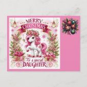 Carte Postale Noël belle licorne (Devant)