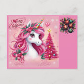 Carte Postale Noël belle licorne (Devant)