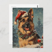 Carte Postale Noël berger allemand (Devant / Derrière)