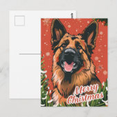 Carte Postale Noël berger allemand (Devant / Derrière)