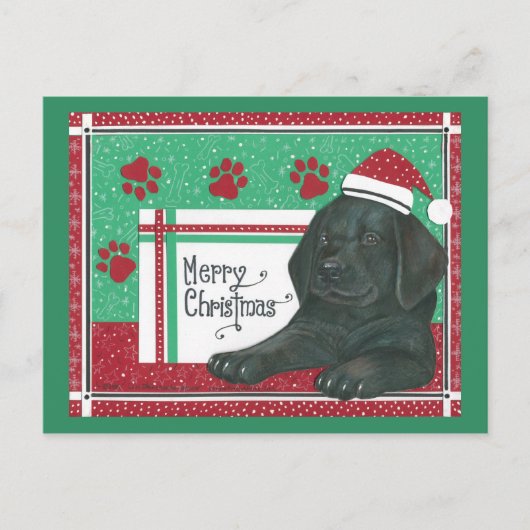 Carte postale Noël Black Lab (Devant)