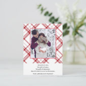 Carte Postale Noël blanc rouge moderne (Debout devant)