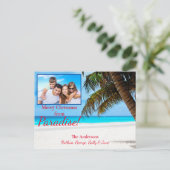 Carte Postale Noël blanc sable bleu palmier d'eau & vous ! (Debout devant)