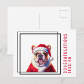 Carte Postale Noël Bouledogue Français  (Devant / Derrière)
