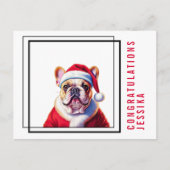 Carte Postale Noël Bouledogue Français  (Devant)