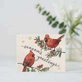 Carte Postale Noël Cardinal Lovebirds (Debout devant)