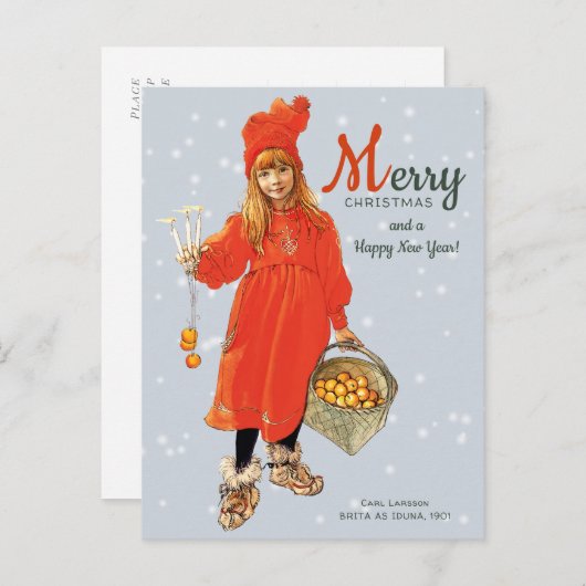 Carte Postale Noël Carl Larsson Brita en Iduna CC0124 (Devant / Derrière)