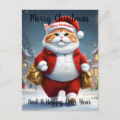 Carte Postale Noël Chat Père Noël, Noël (Devant)