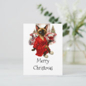 Carte postale Noël Chat Siamais - Fêtes Funny (Debout devant)