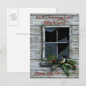 CARTE POSTALE NOËL : CHICKADEE : INVITATION (Devant / Derrière)